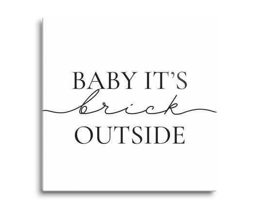 Minimalistic B&W New York Quip Brick Outside | Hi-Def Glass Art | Eaches | Min 2