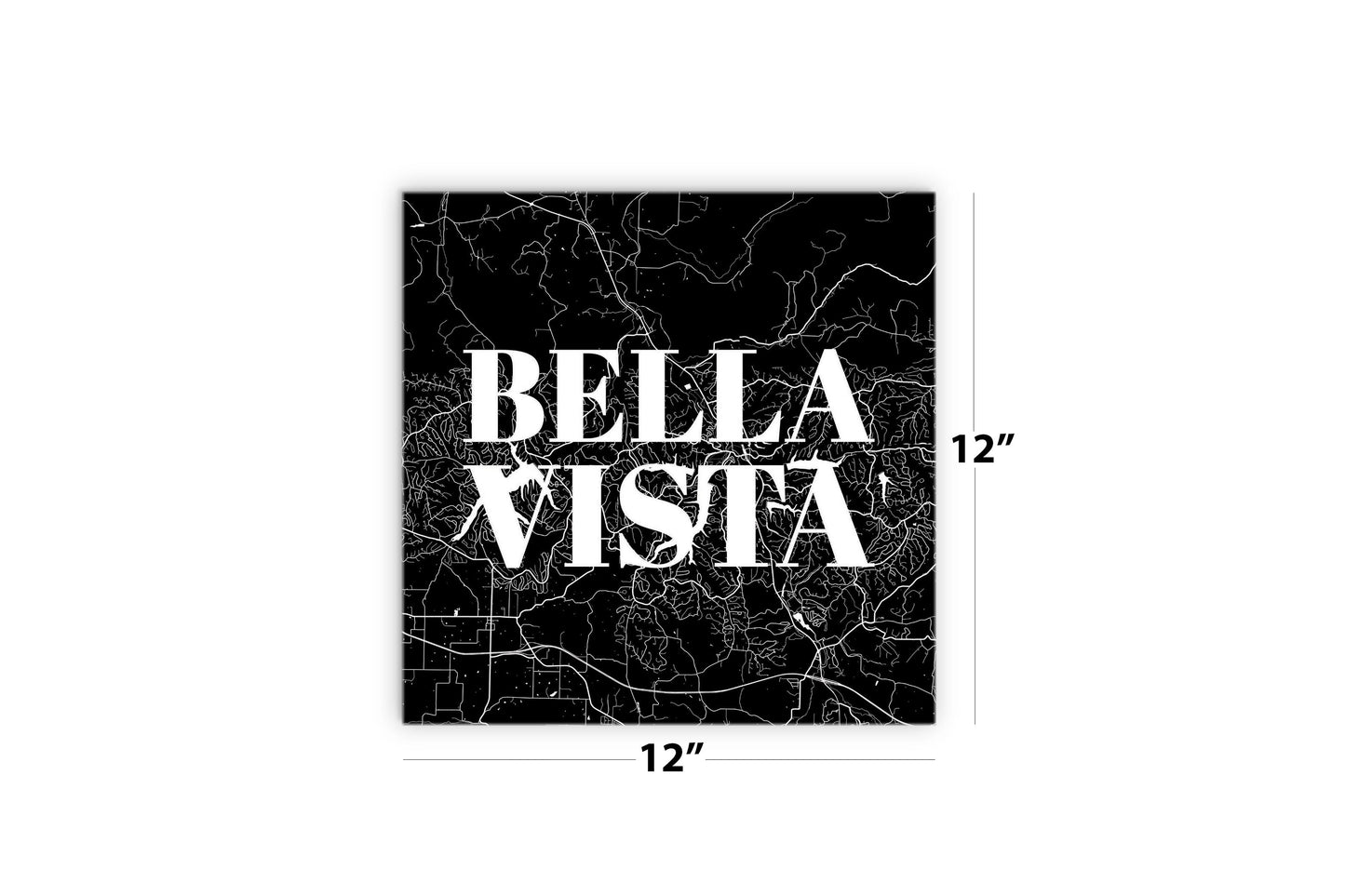 Minimalist B&W Arkansas Bella Vista Map | Wood Sign | Eaches | Min 2