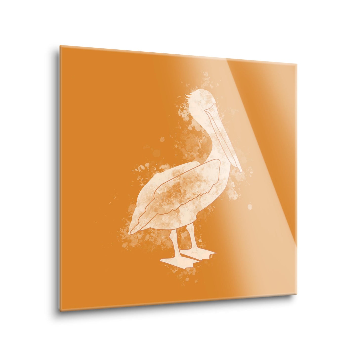 Modern Minimalist Louisiana Pelican Water Color | Hi-Def Glass Art | Eaches | Min 2