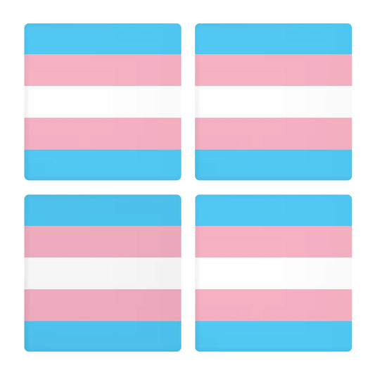 Transgender Pride Flag Colors | Absorbent Coasters | Set of 4 | Min 2