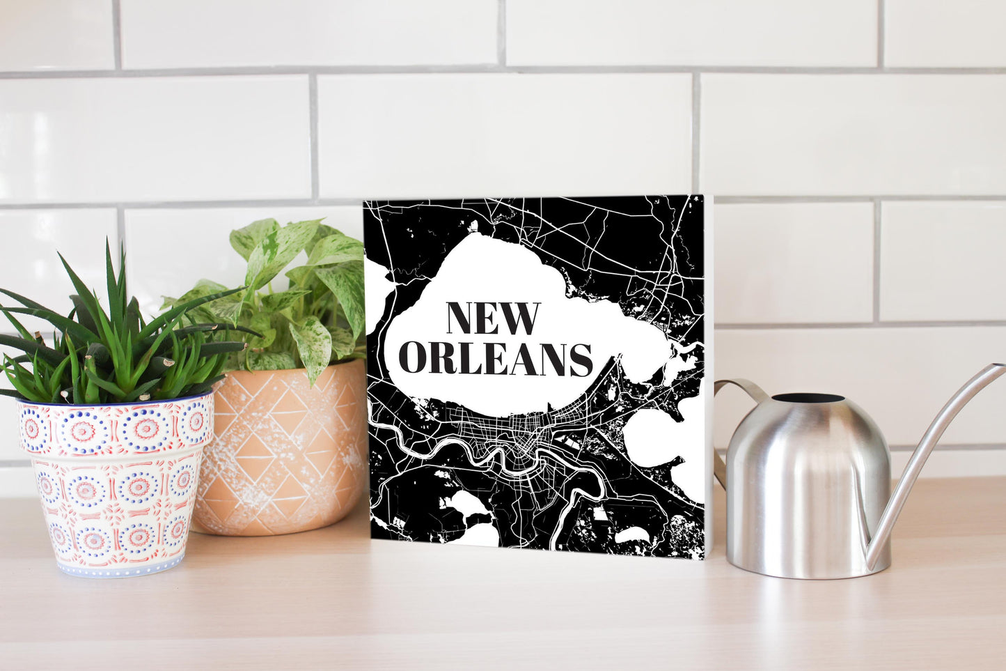 Modern Louisiana New Orleans Map | Wood Block | Eaches | Min 2