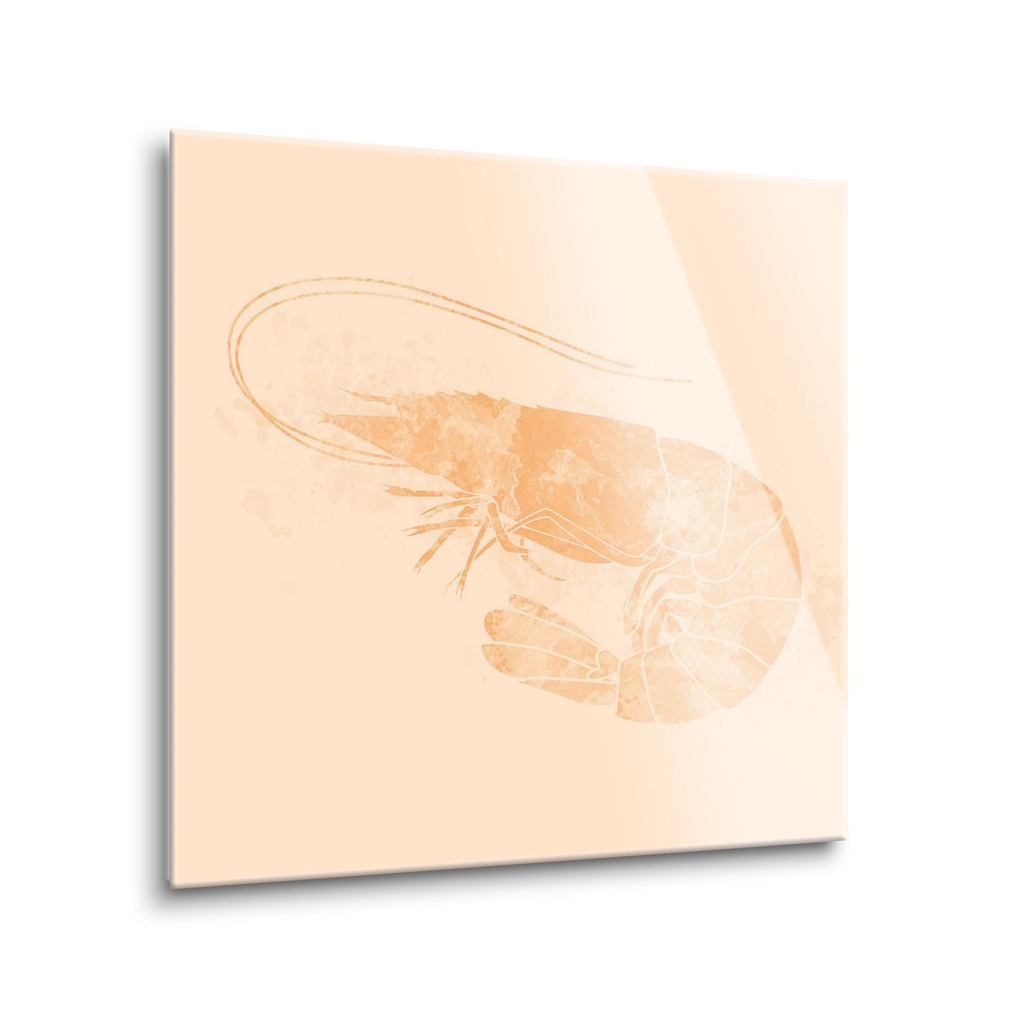 Louisiana Colorful Water Color Shrimp | Hi-Def Glass Art | Eaches | Min 1