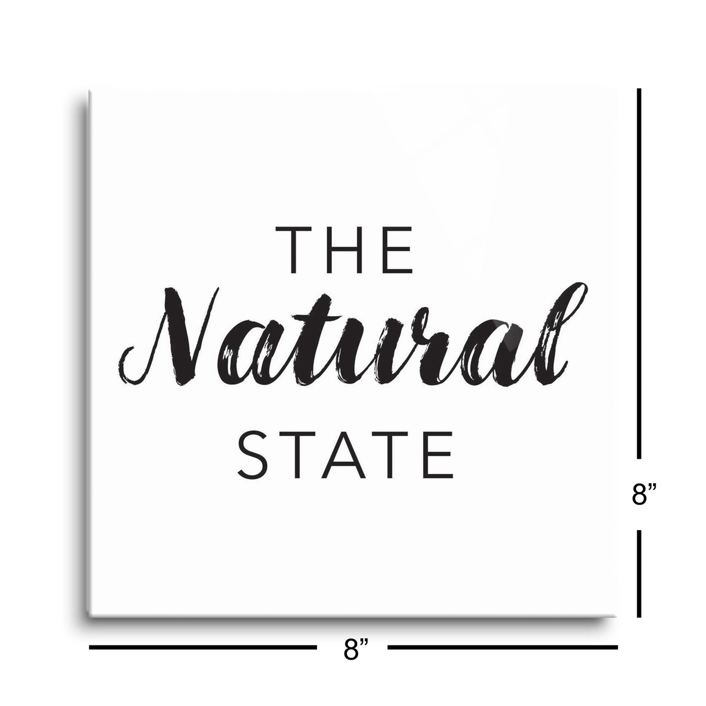 B&W Minimalist Arkansas The Natural State | Hi-Def Glass Art | Eaches | Min 2