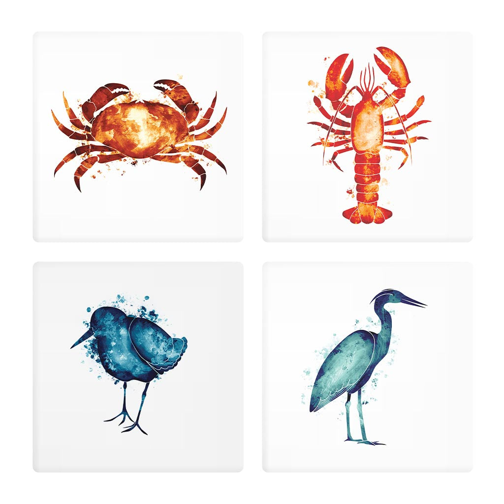 North Carolina Water Color Animals | Absorbent Coasters | Set of 4 | Min 2