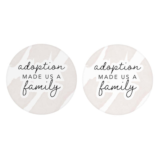 Modern Minimalist Mothers Day Adoption | Absorbent Car Coasters | Set of 2 | Min 4