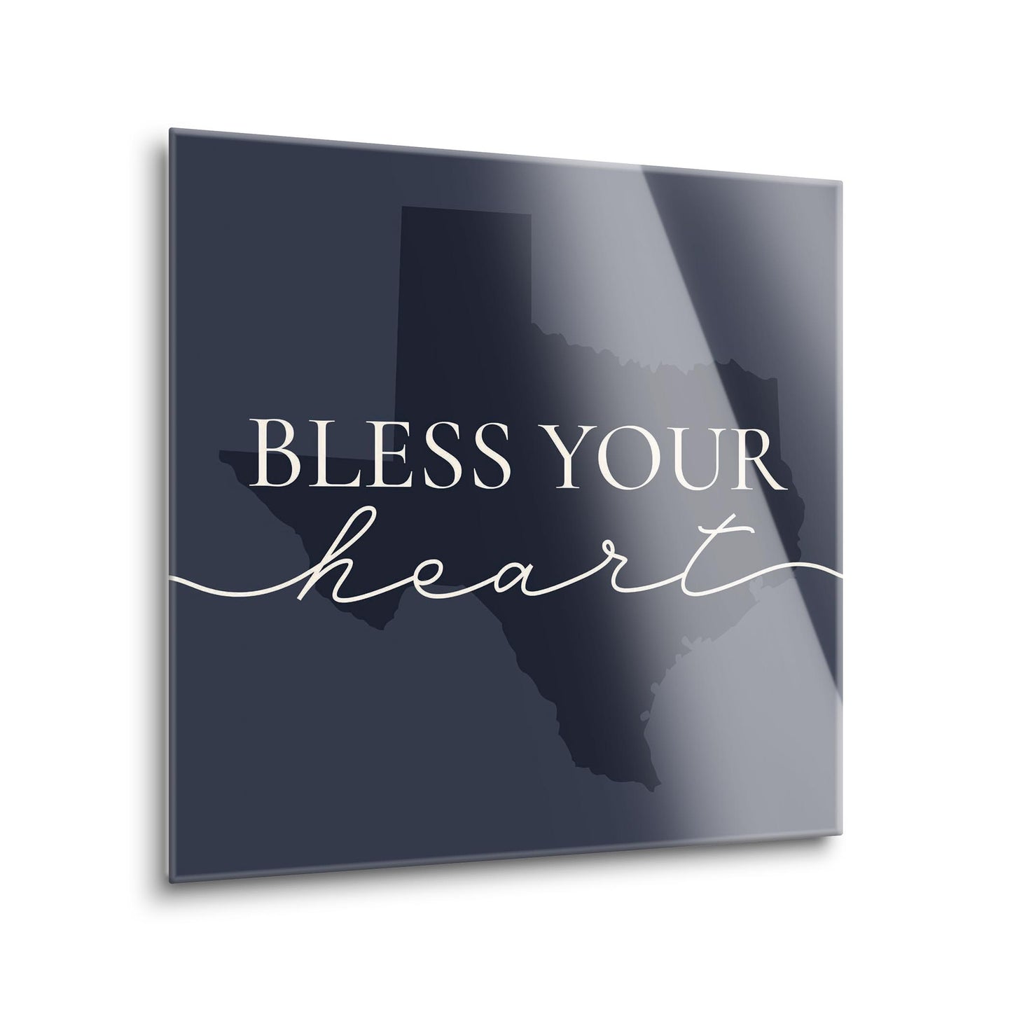 Modern Minimalist Texas Bless Your Heart | Hi-Def Glass Art | Eaches | Min 1
