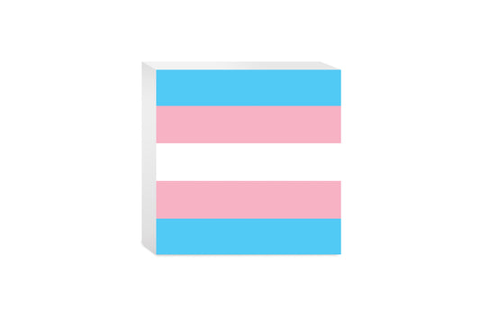 Transgender Pride Flag Colors | Wood Block | Eaches | Min 4