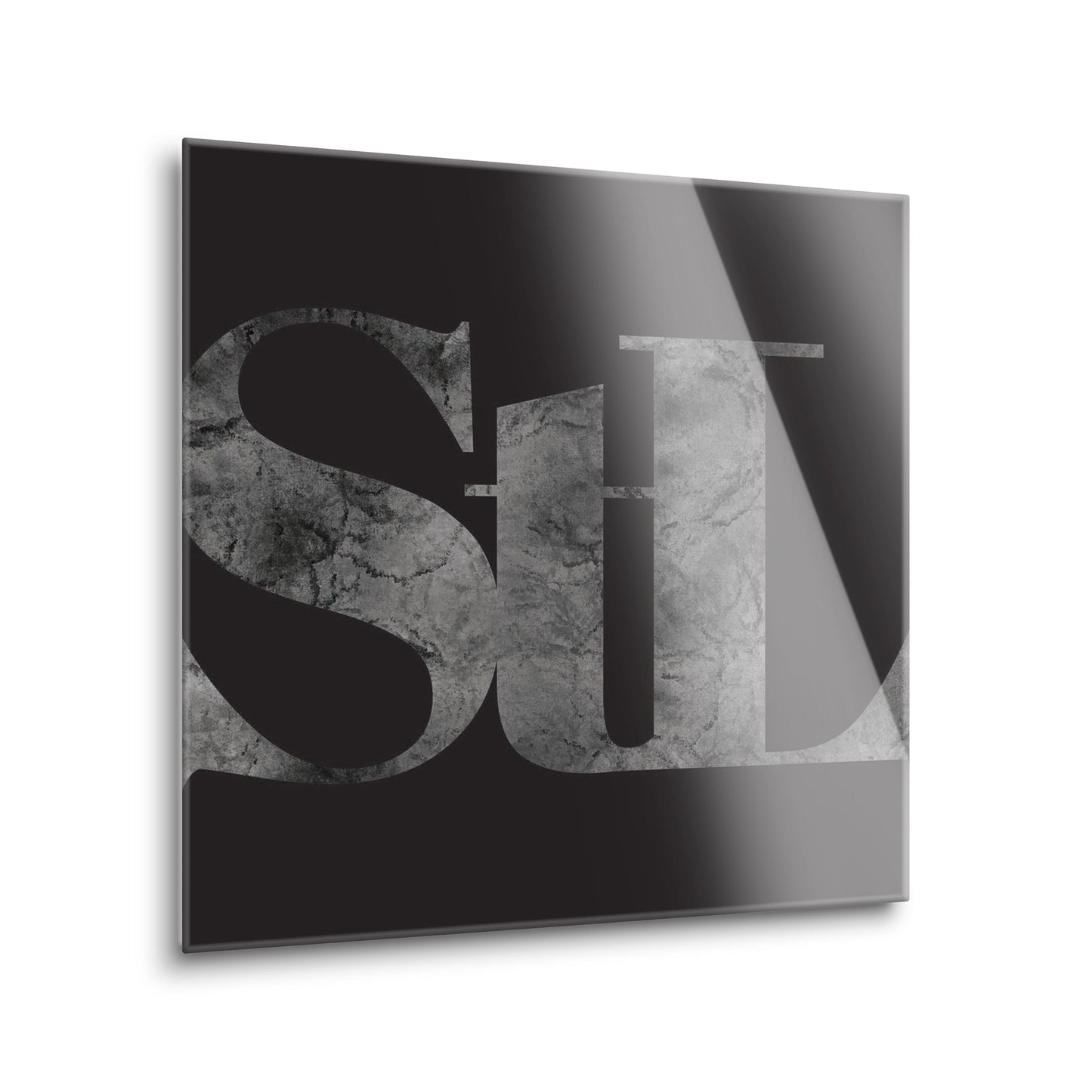 Minimalist B&W Missouri St Louis Black Initials | Hi-Def Glass Art | Eaches | Min 2