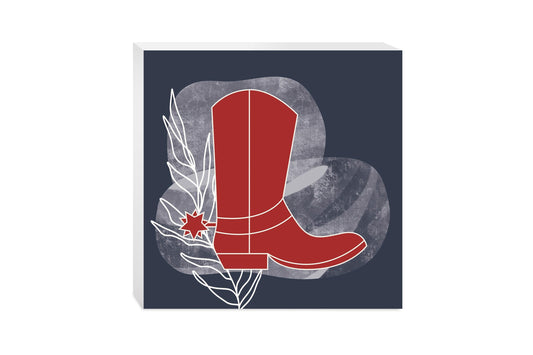 Modern Minimalist Texas Colors Boot | Wood Block | Eaches | Min 2