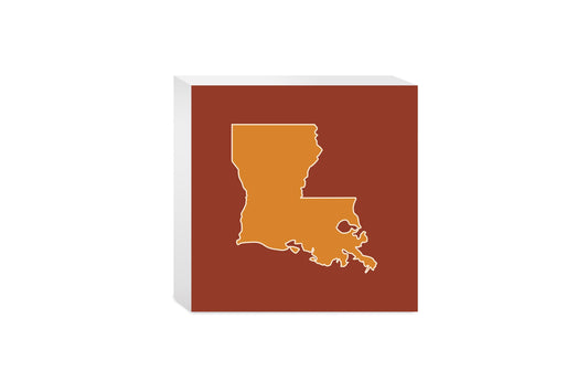 Louisiana Colorful State Shape | Wood Block | Eaches | Min 4