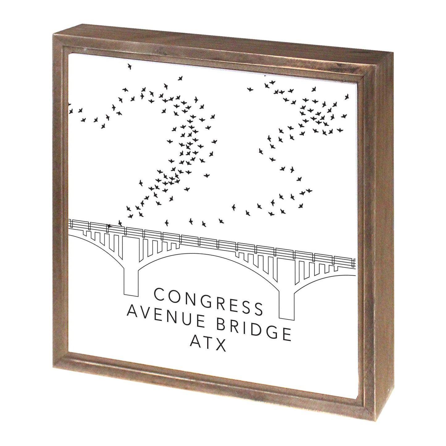 Minimalist B&W Texas Austin Congress Avenue Bridge | Wood Sign | Eaches | Min 1