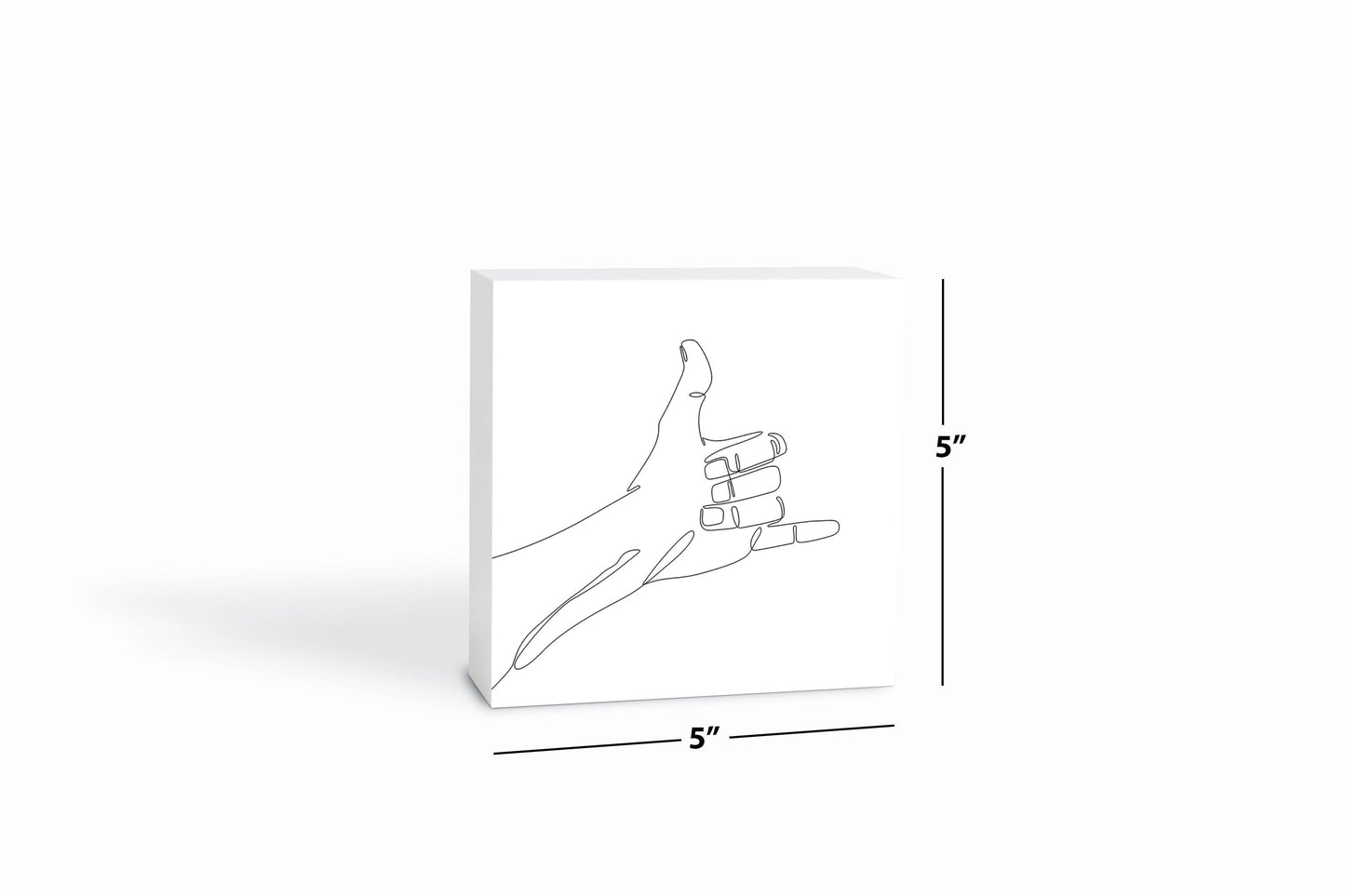 Hang 10 Hand Sign Line Drawing| Wood Block | Eaches | Min 4
