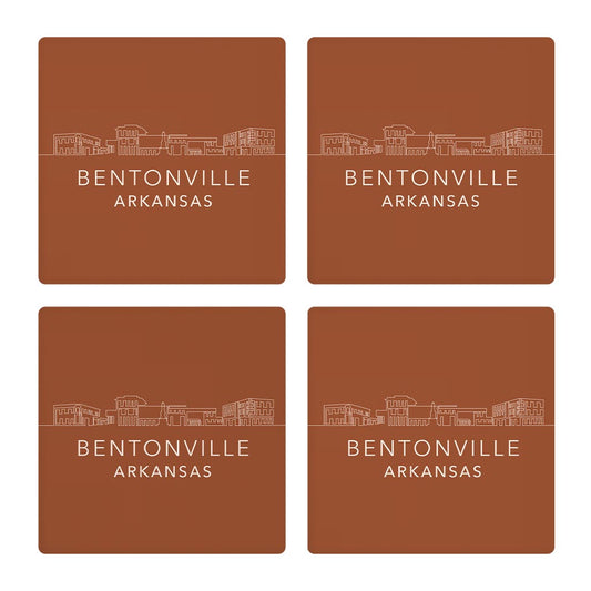 Modern Minimalist Arkansas Bentonville Skyline State| Absorbent Coasters | Set of 4 | Min 2