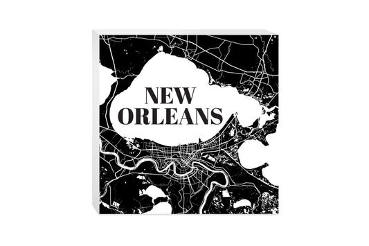 Modern Louisiana New Orleans Map | Wood Block | Eaches | Min 2