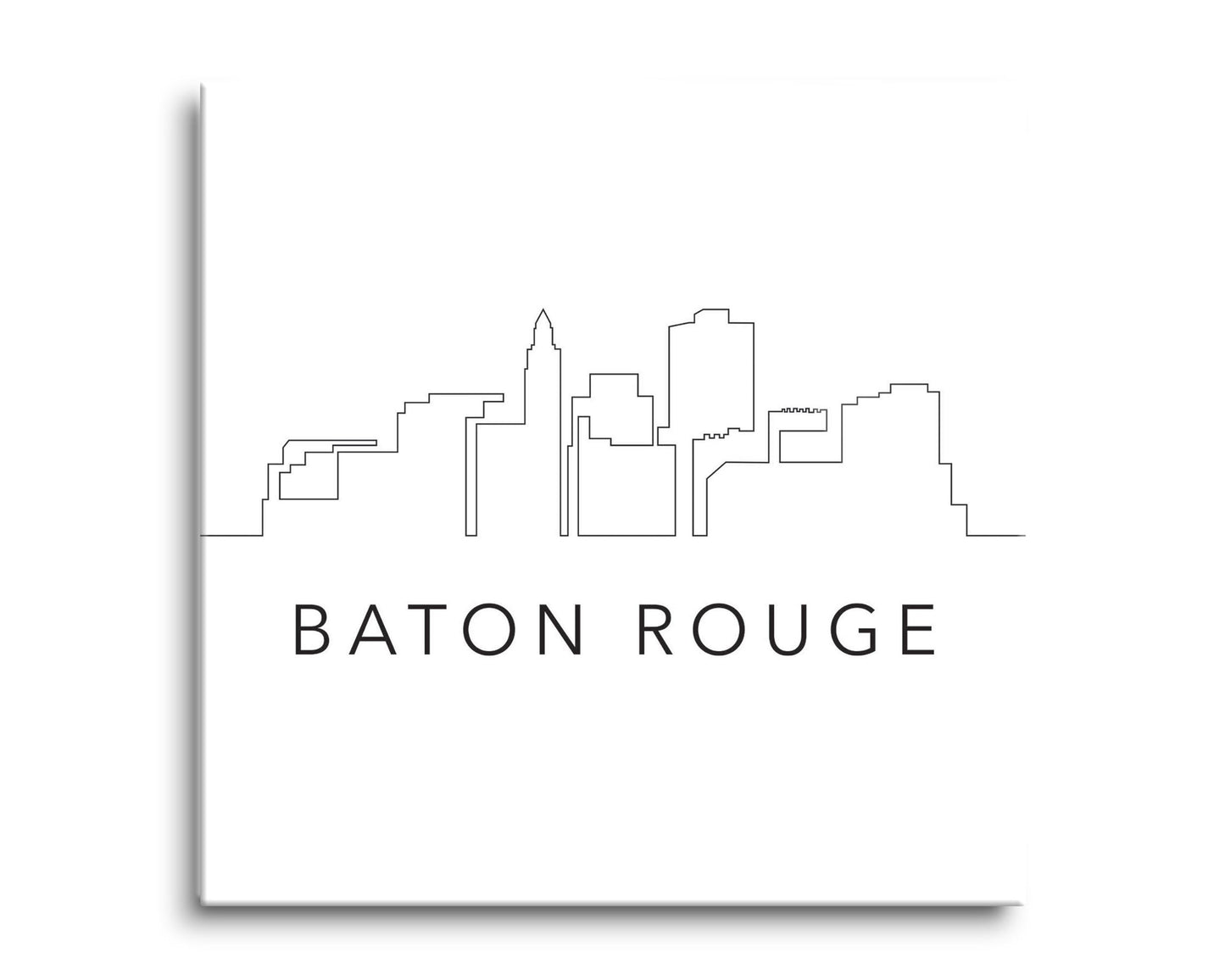 Modern Louisiana Baton Rouge City Line Drawing | Hi-Def Glass Art | Eaches | Min 2