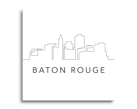 Modern Louisiana Baton Rouge City Line Drawing | Hi-Def Glass Art | Eaches | Min 2