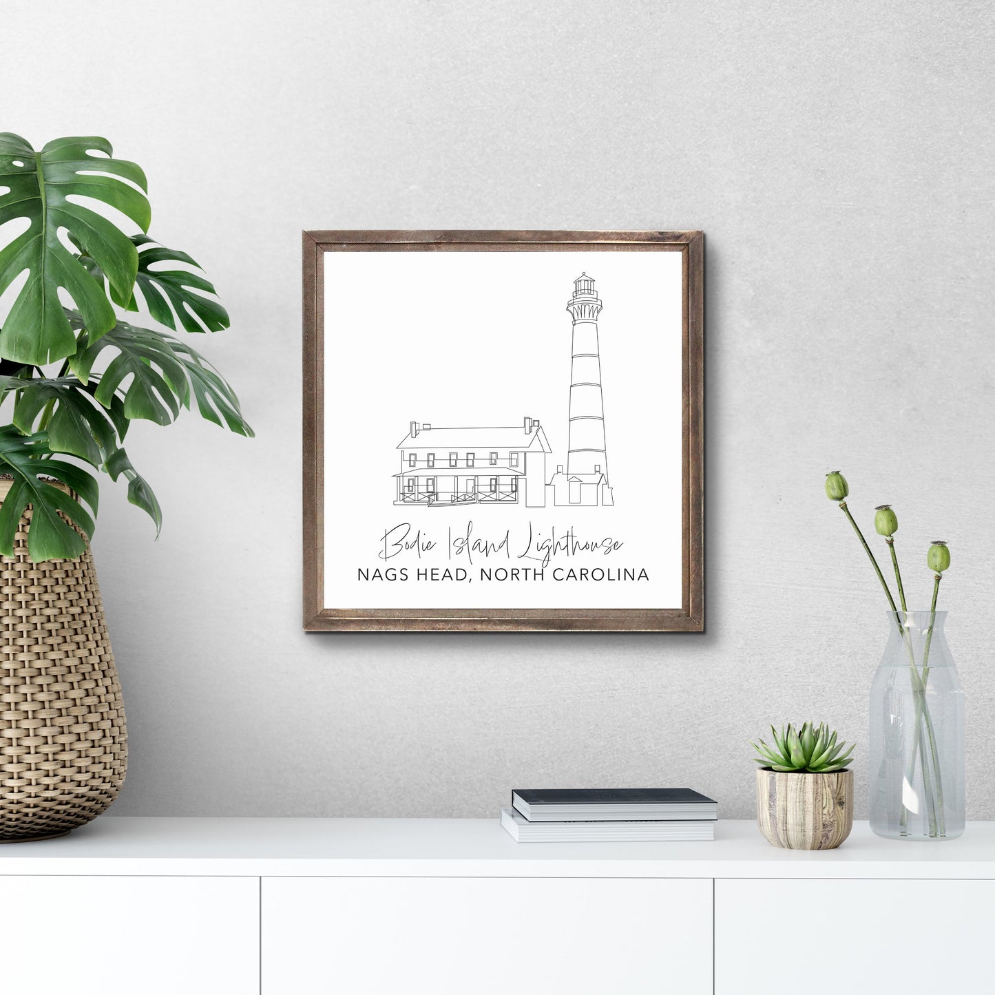 Bodie Island Lighthouse | Wood Sign | Eaches | Min 1