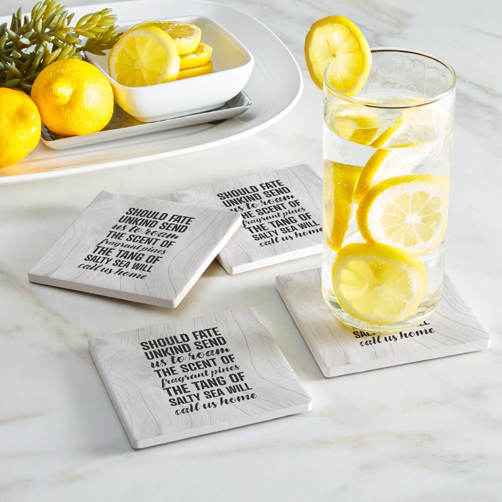 New England Fate Saying | Absorbent Coasters | Set of 4 | Min 2