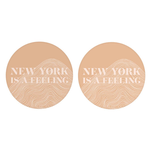Modern Minimalist New York Is A Feeling | Absorbent Car Coasters | Set of 2 | Min 4