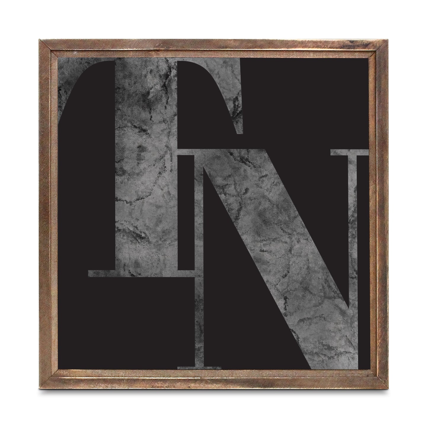 Minimalist B&W Tennessee Black Initials | Wood Sign | Eaches | Min 1