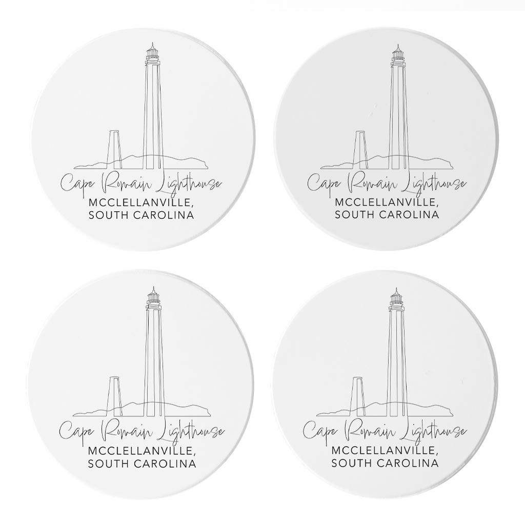 Cape Romain Lighthouse| Absorbent Coasters | Set of 4 | Min 2