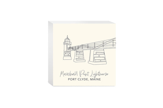 Cream Marshall Point Lighthouse | Wood Block | Eaches | Min 4