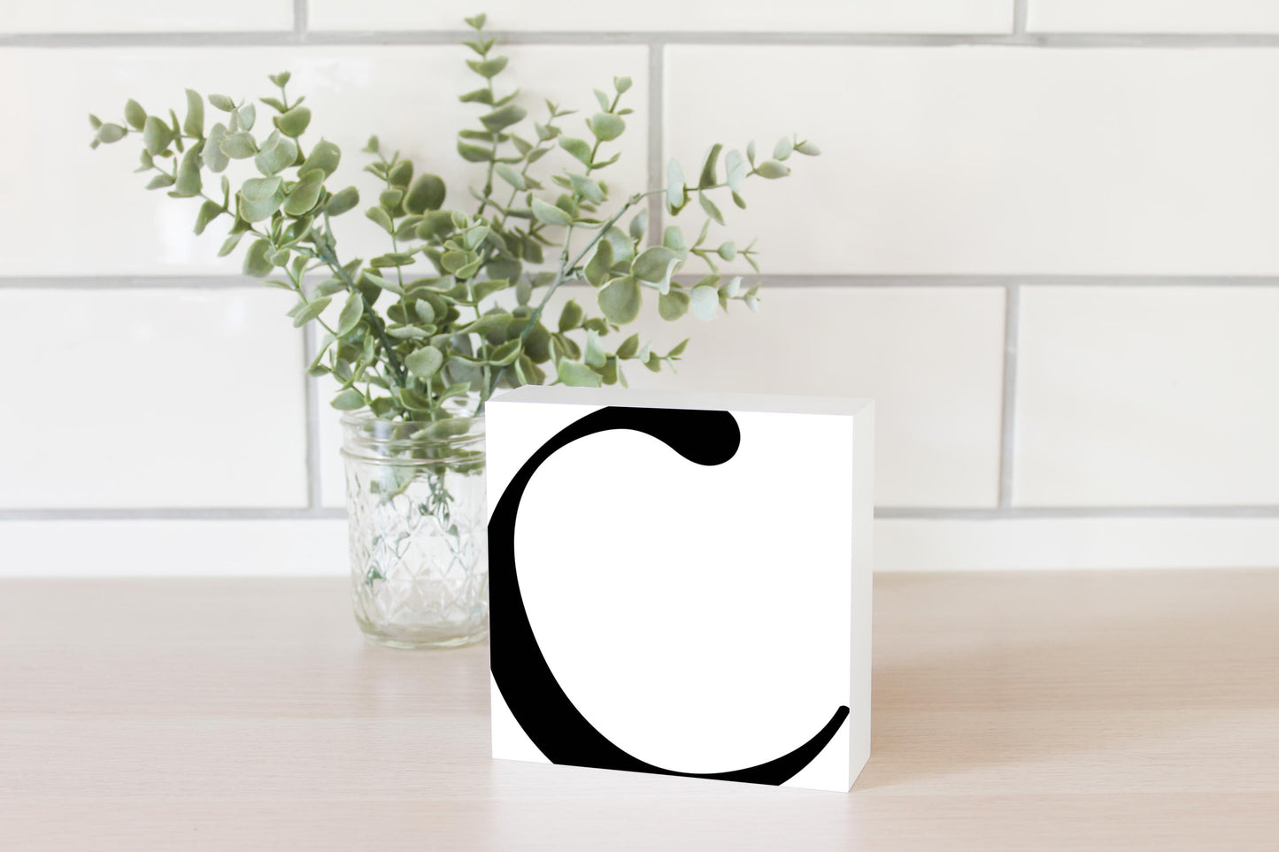Minimal Monogram C | Wood Block | Eaches | Min 4