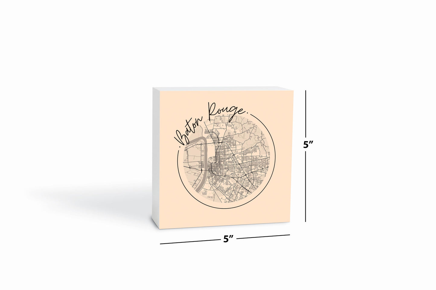 Louisiana Colorful Baton Rouge Circle Map | Wood Block | Eaches | Min 4