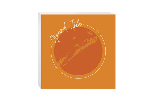 Louisiana Colorful Grand Isle Circle Map | Wood Block | Eaches | Min 2
