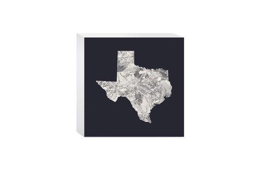 Modern Minimalist Texas Metal State Shape | Wood Block | Eaches | Min 4