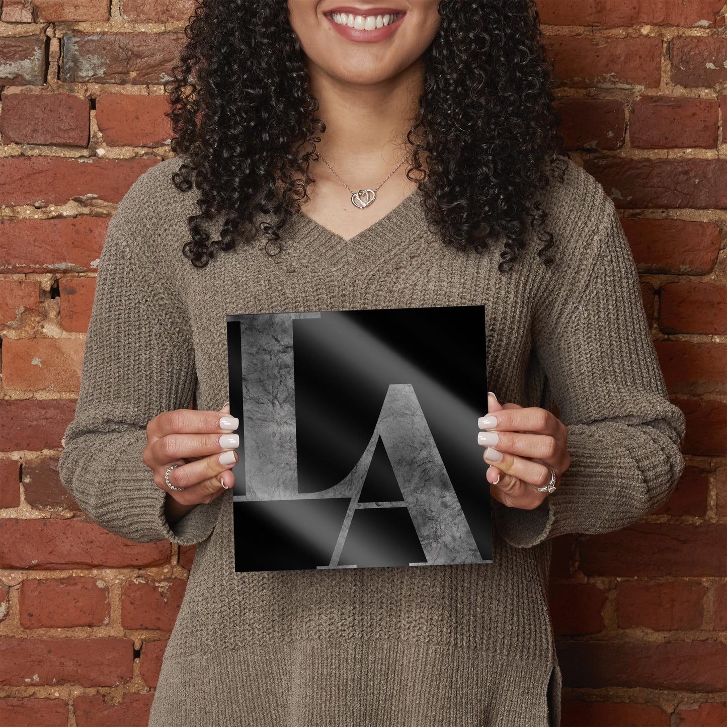Modern Black Louisiana Initials | Hi-Def Glass Art | Eaches | Min 2
