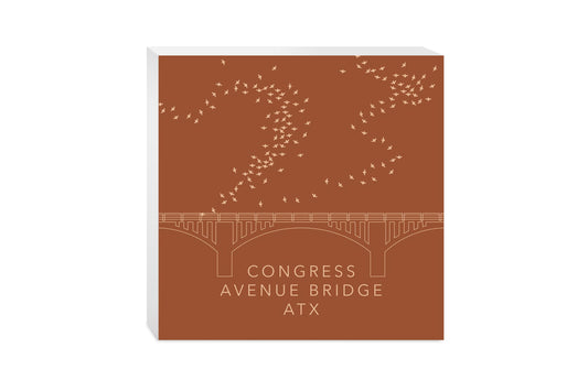 Modern Minimalist Texas Austin Congress Bridge | Wood Block | Eaches | Min 2