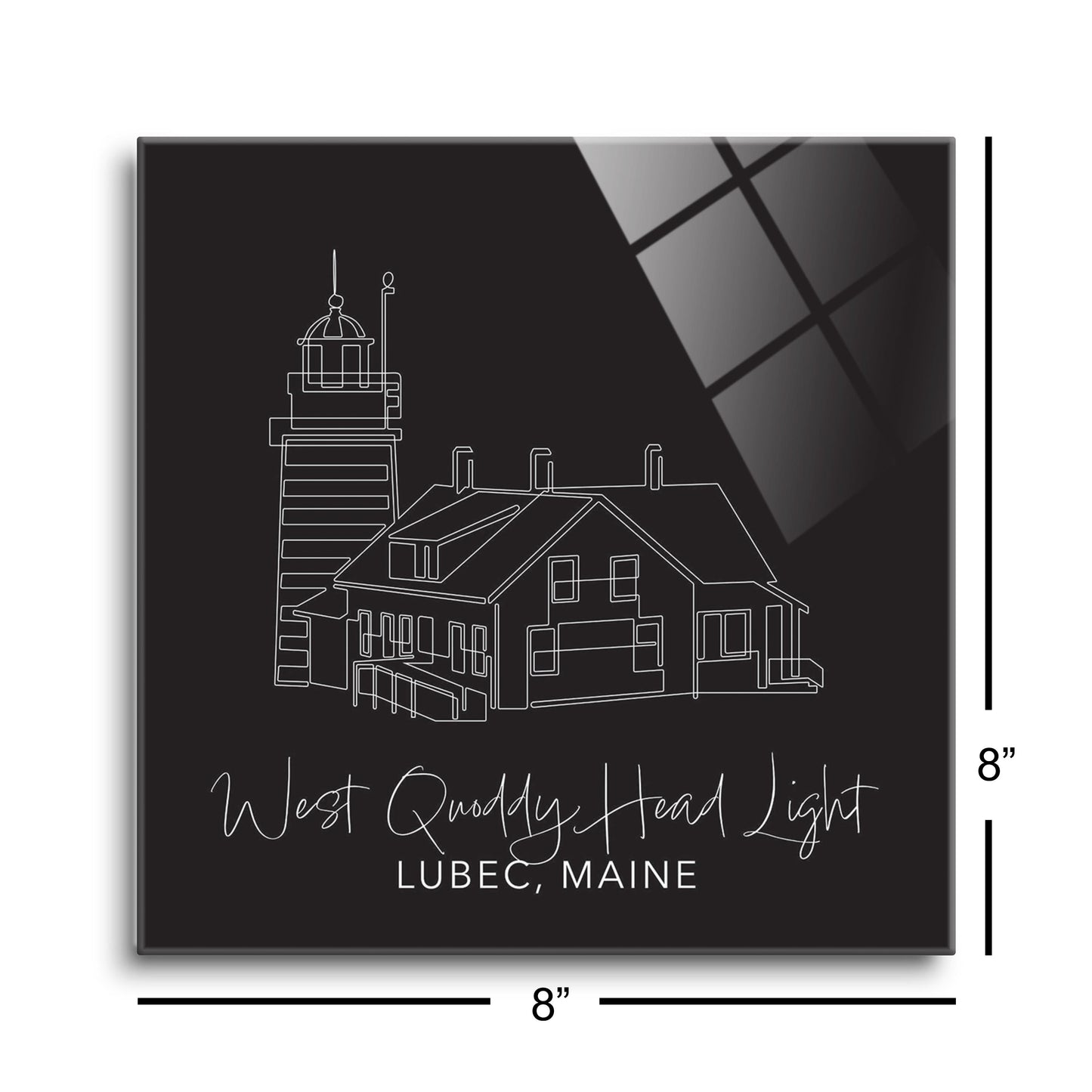 Black West Quoddy Head Light | Hi-Def Glass Art | Eaches | Min 2