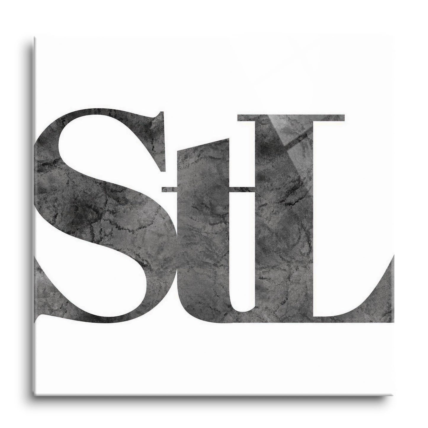 Minimalist B&W Missouri St Louis White Initials | Hi-Def Glass Art | Eaches | Min 1