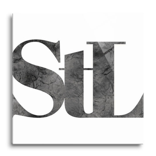 Minimalist B&W Missouri St Louis White Initials | Hi-Def Glass Art | Eaches | Min 1