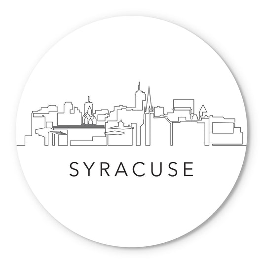Minimalistic B&W New York Syracuse Skyline | Wood Sign | Eaches | Min 1