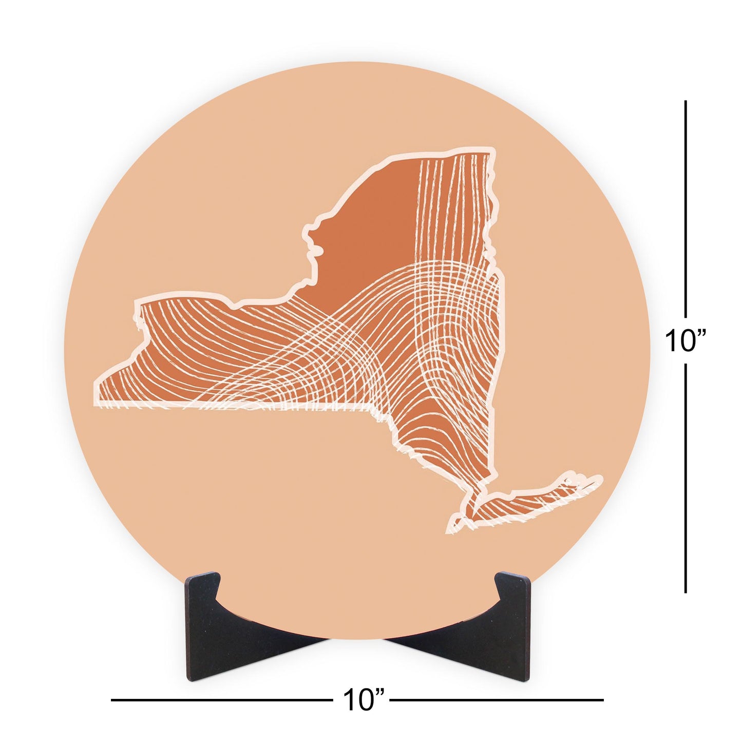 Modern Minimalist New York State Fluid Lines Light | Wood Sign | Eaches | Min 1
