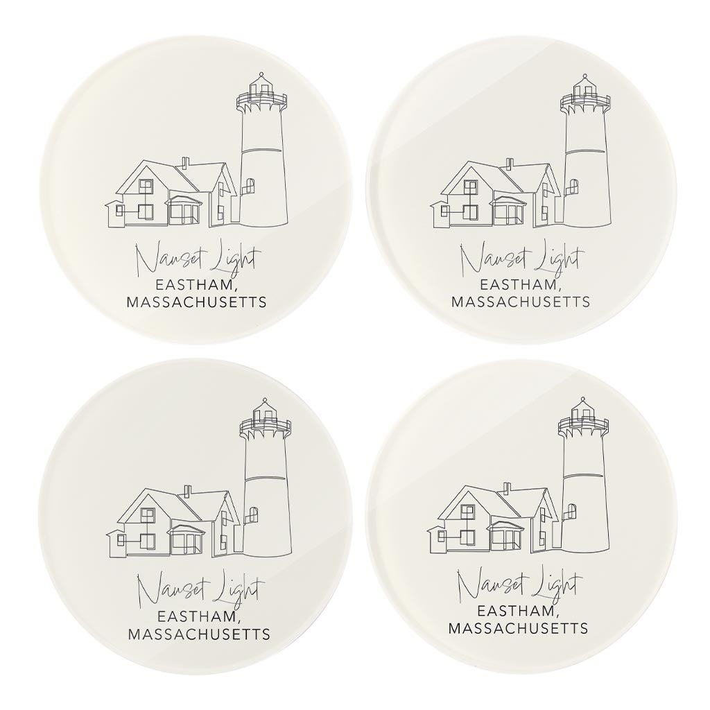 Nauset Light | Hi-Def Glass Coasters | Set of 4 | Min 2