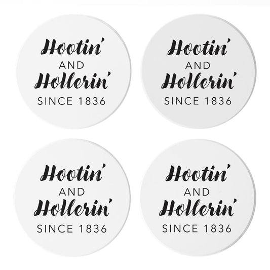 B&W Minimalist Arkansas Hootin Hollerin | Absorbent Coasters | Set of 4 | Min 2