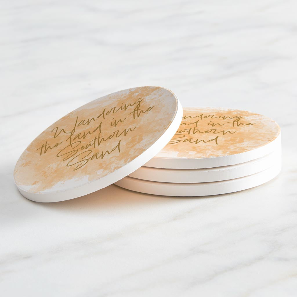 Wandering The Land Water Color | Absorbent Coasters | Set of 4 | Min 2