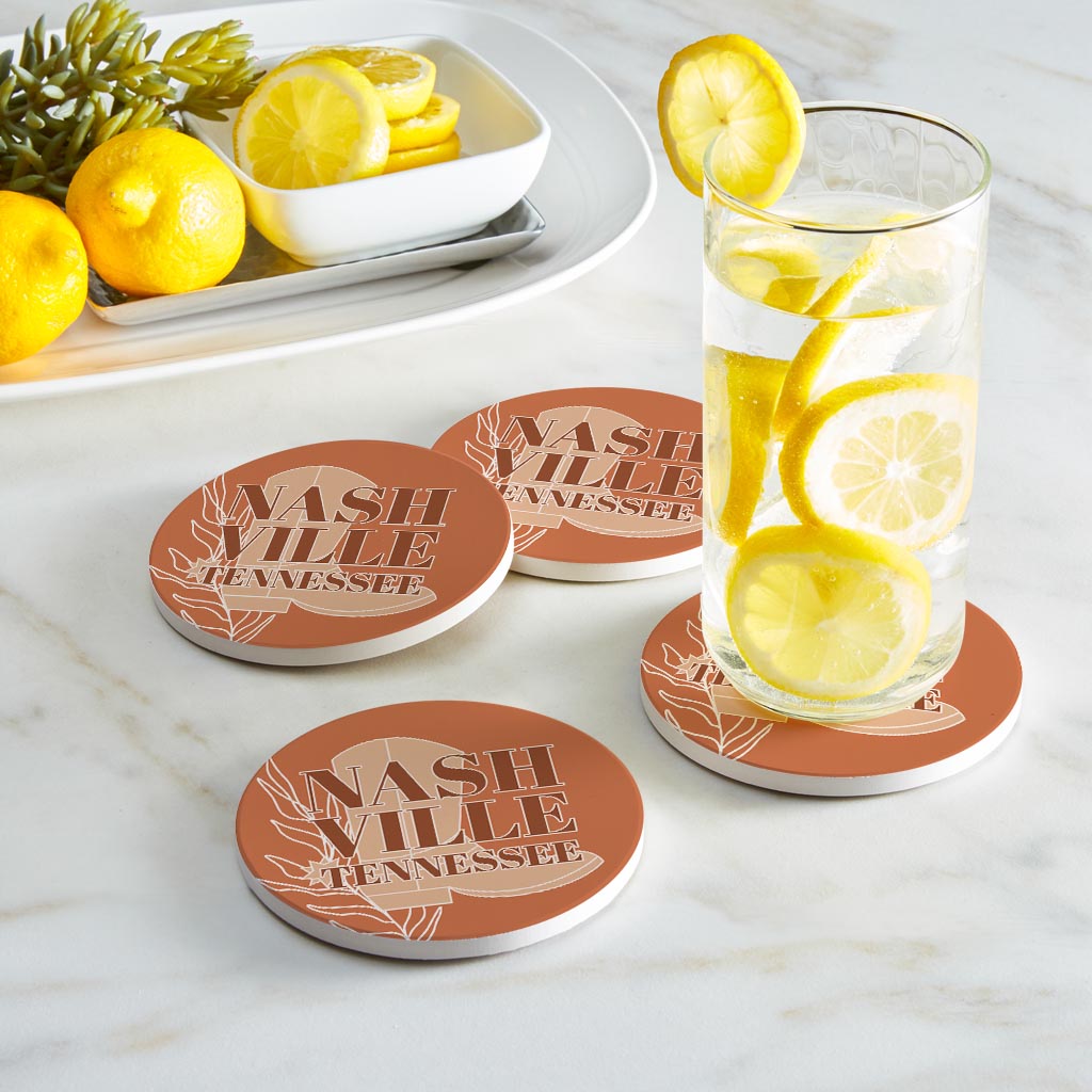 Modern Minimalist Tennessee Nashville Boot | Absorbent Coasters | Set of 4 | Min 2