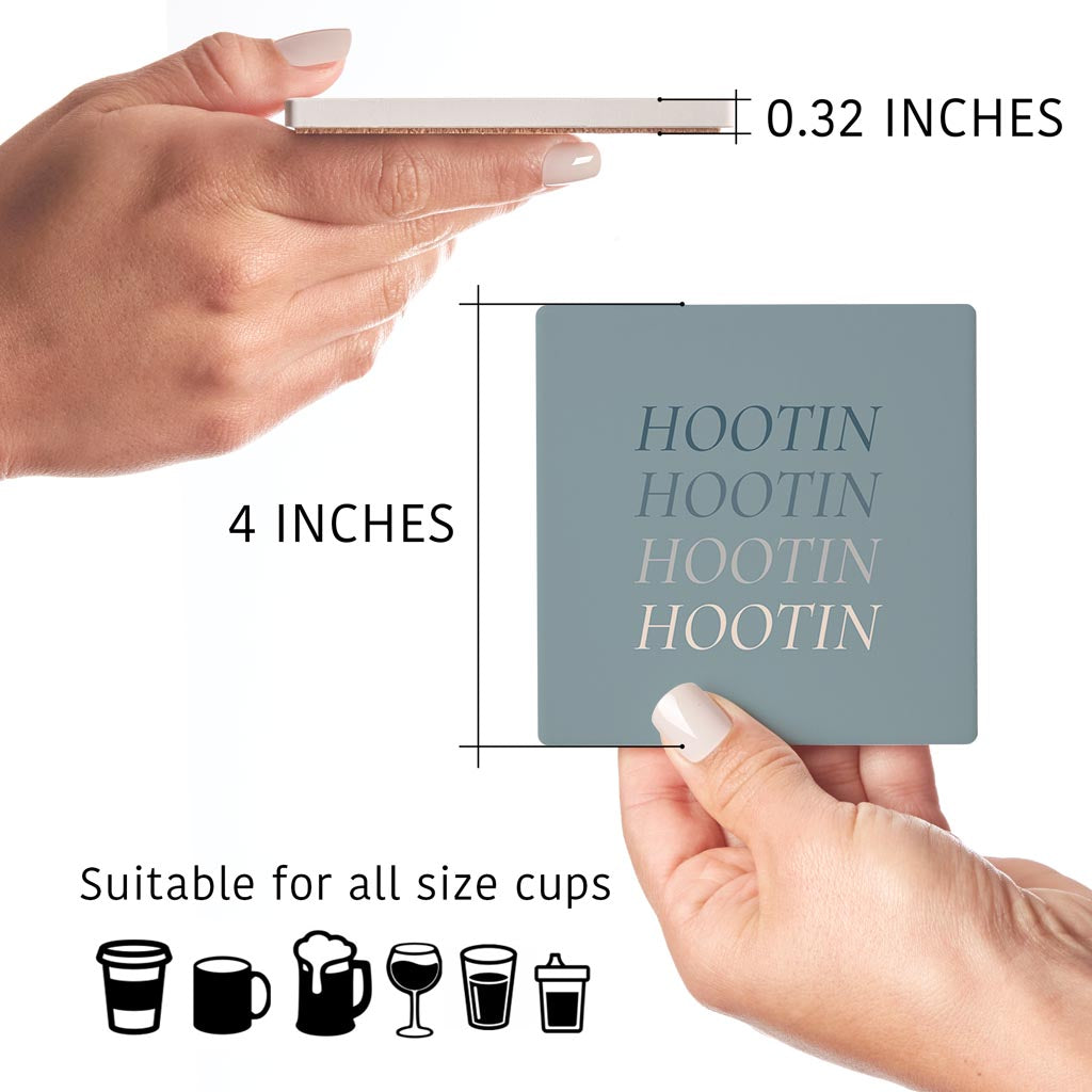 Modern Minimalist Arkansas Hootin | Absorbent Coasters | Set of 4 | Min 2