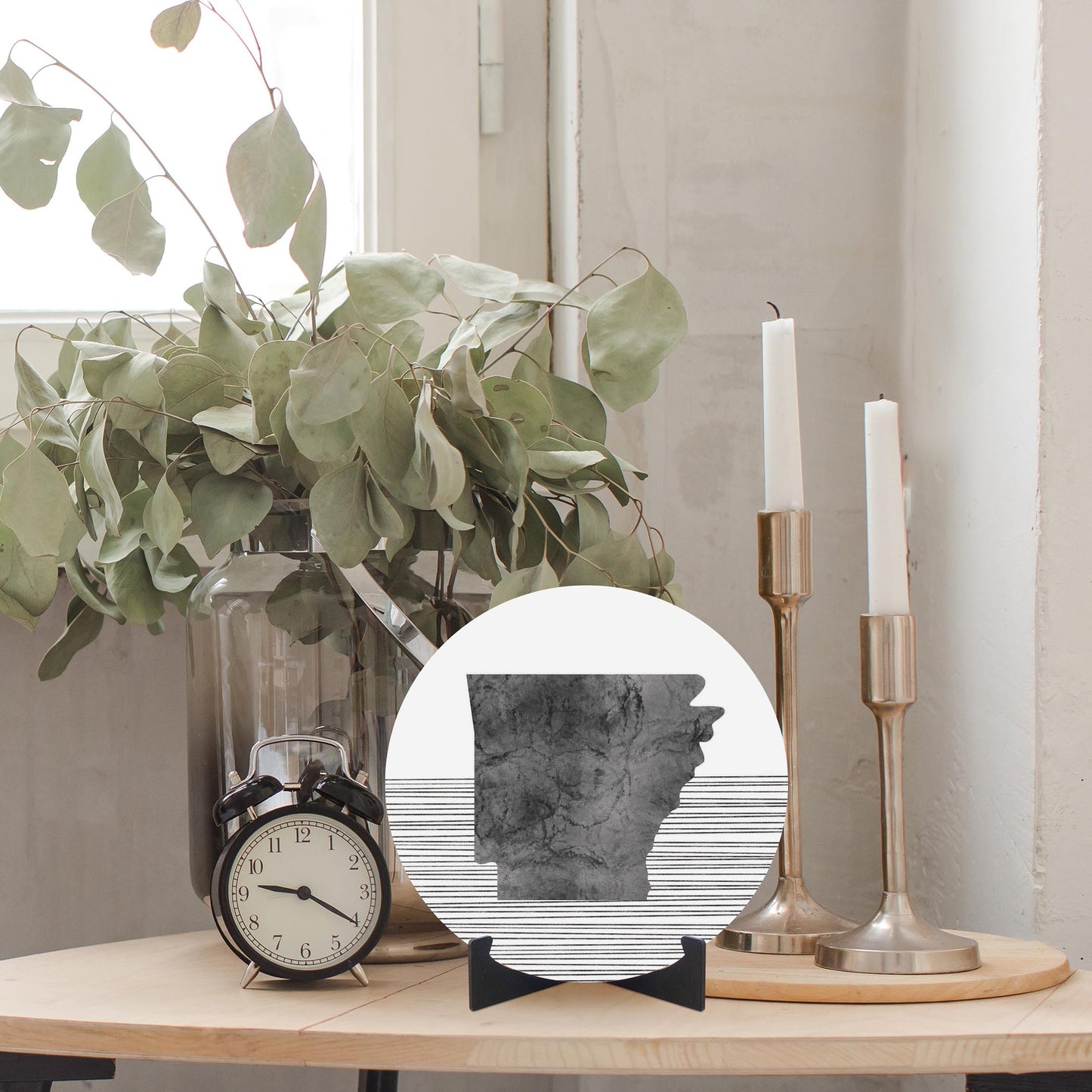 B&W Minimalist Arkansas Lines | Wood Sign | Eaches | Min 1