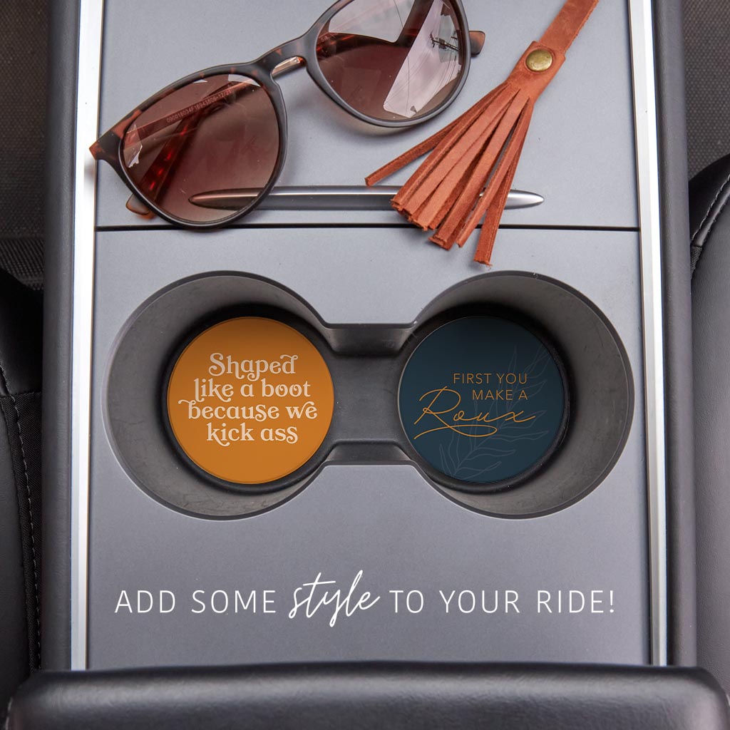 Modern Minimalist Louisianaset | Absorbent Car Coasters | Set of 2 | Min 4