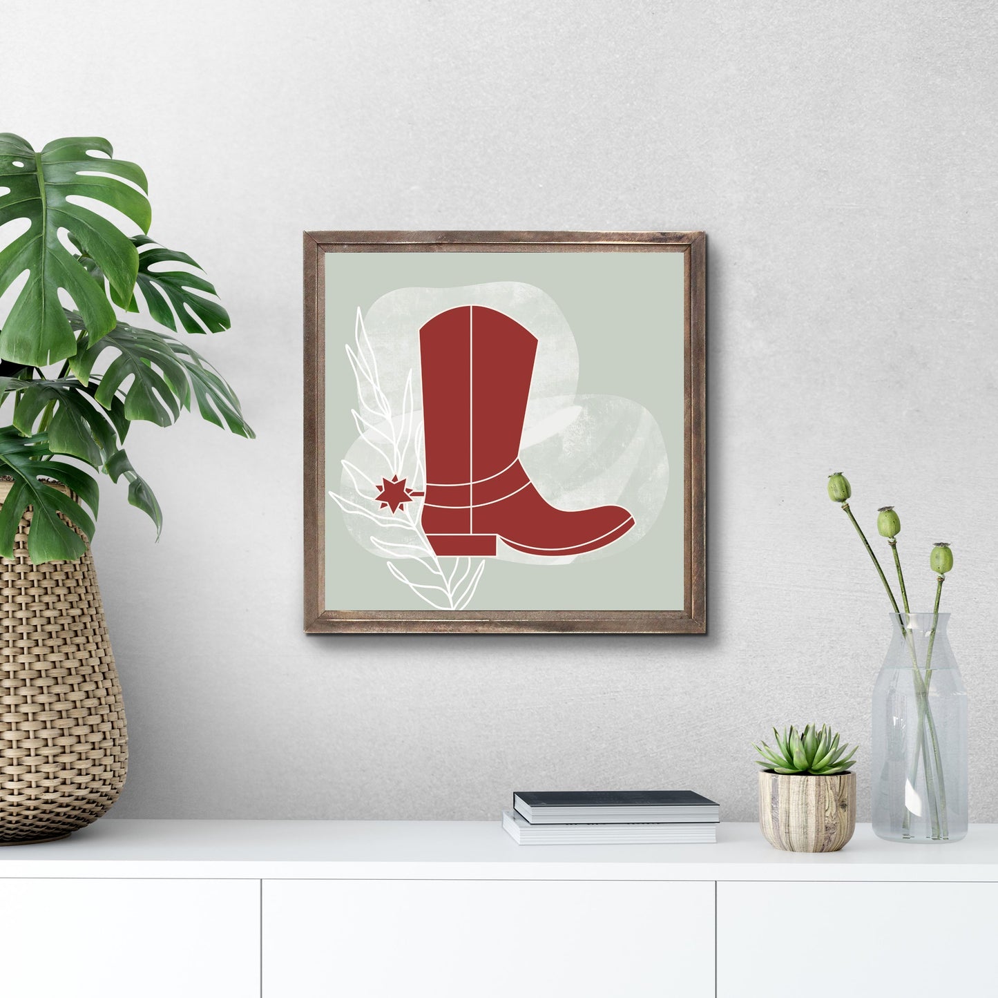 Modern Minimalist Oklahoma Boot | Wood Sign | Eaches | Min 1