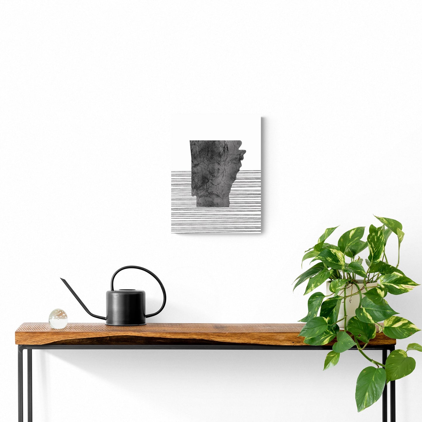 B&W Minimalist Arkansas Lines | Wood Sign | Eaches | Min 2