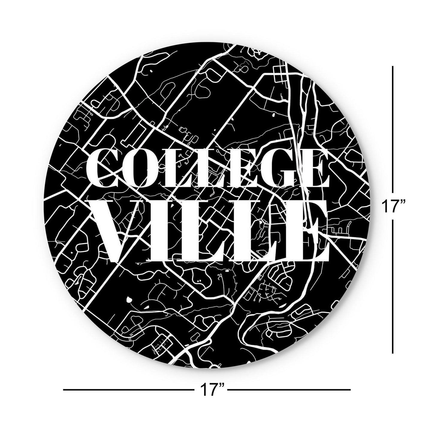 Minimalistic B&W Pennsylvania Collegeville Map | Wood Sign | Eaches | Min 1