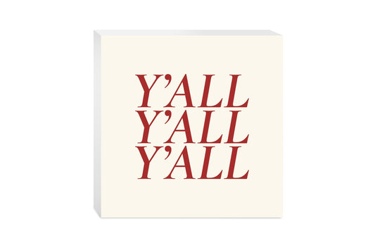 Modern Minimalist Texas Colors Yall | Wood Block | Eaches | Min 2