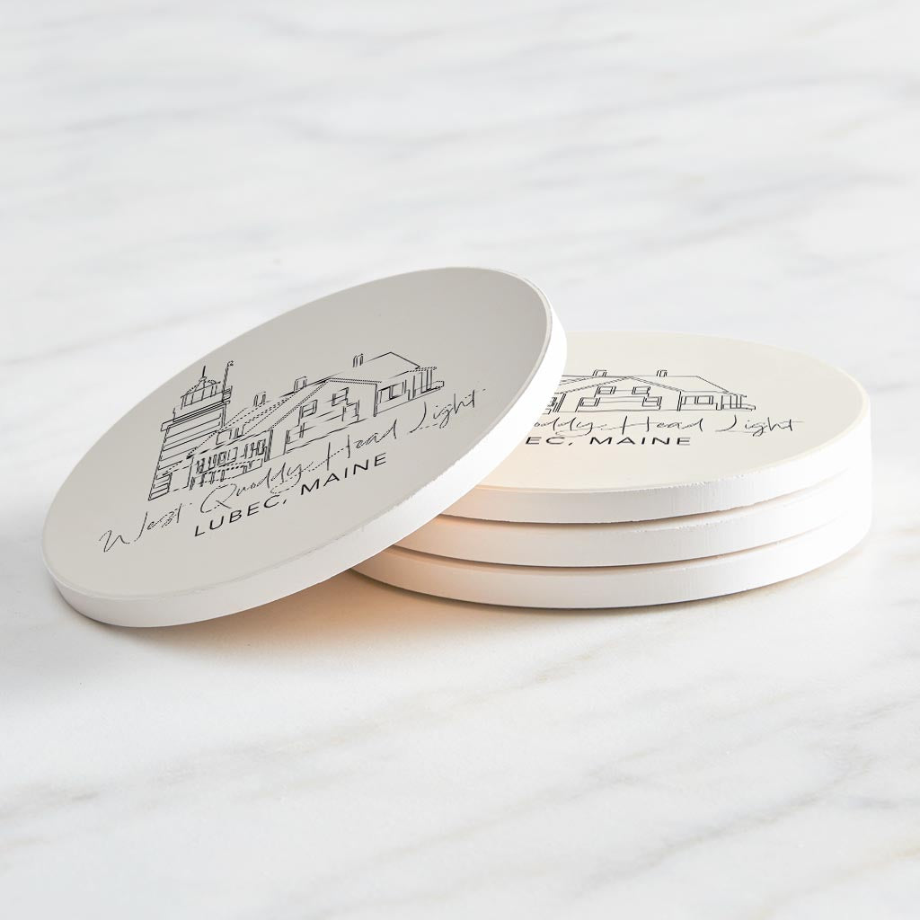 West Quoddy Head Light | Absorbent Coasters | Set of 4 | Min 2