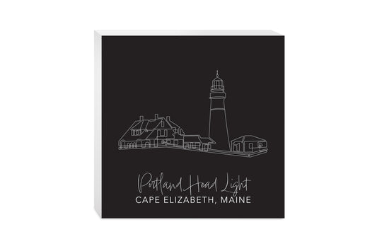 Black Portland Head Light | Wood Block | Eaches | Min 2